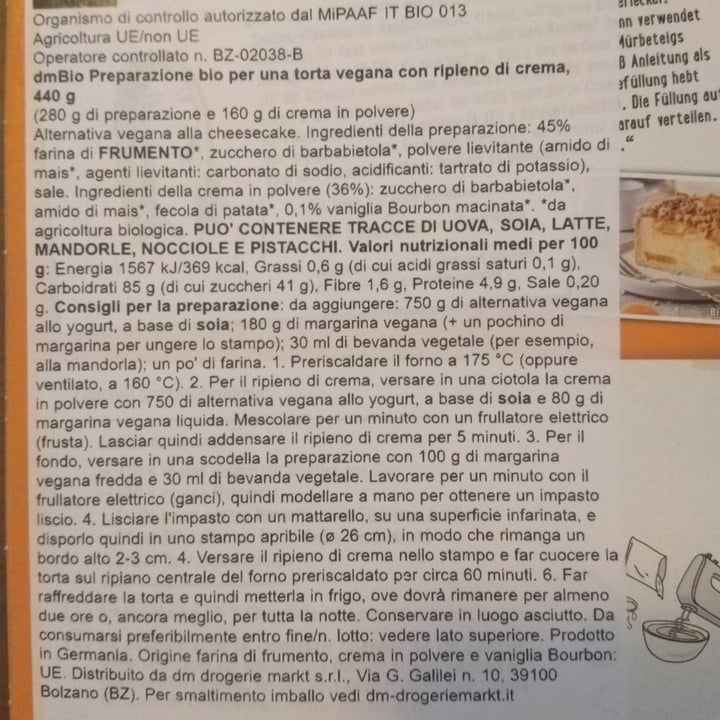 photo of dmBio Vegane kasekuchen-alternative shared by @giup on  15 Apr 2022 - review