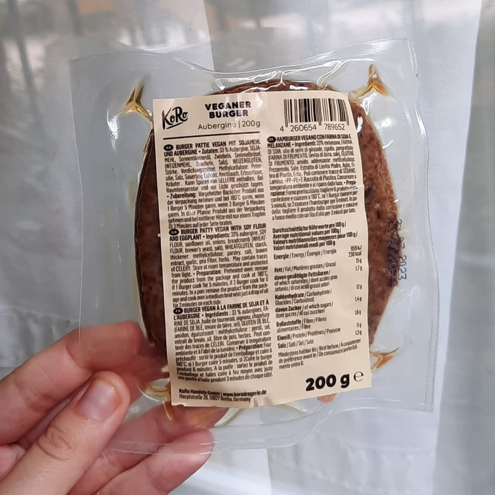 review photo of Koro Veganer Burger Melanzane shared by @noemissioni on 21 Oct 2022 - review