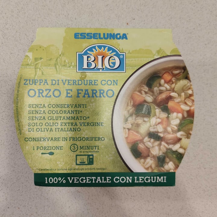 photo of Esselunga Bio Zuppa di verdure con orzo e farro shared by @elena93 on  22 Aug 2022 - review