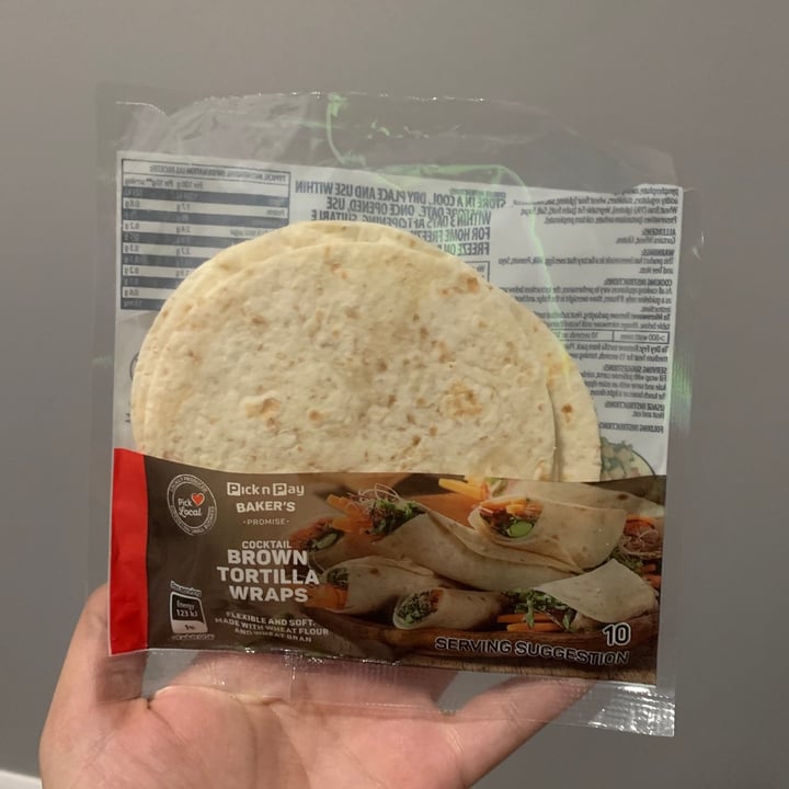photo of Pick n Pay Cocktail Brown Tortilla Wrap shared by @annika-m on  23 May 2021 - review
