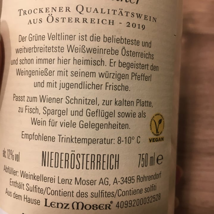 photo of Lenz Moser Grüner Veltliner shared by @highcarbplantfood on  15 Nov 2020 - review