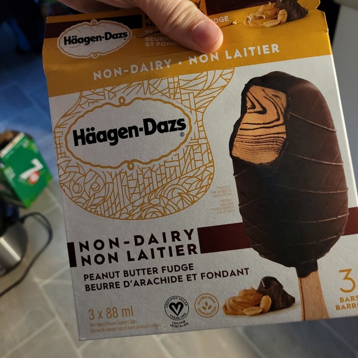 photo of Häagen-Dazs Non-Dairy Peanut Butter Chocolate Fudge Bars shared by @veganelduderino on  25 Dec 2021 - review