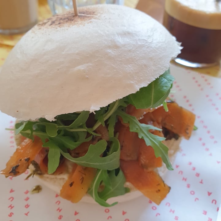 review photo of Joshua Tree Cafe "Salmon" Bao Bun shared by @thedronewhisperer on 19 Jul 2022 - review