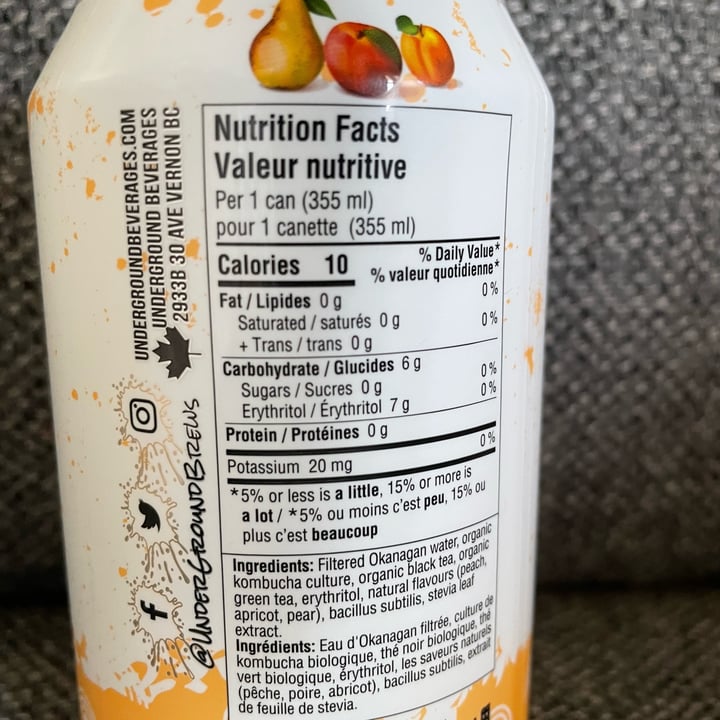 review photo of Underground Peach Pear Apricot Kombucha shared by @punky on 02 Jul 2022 - review