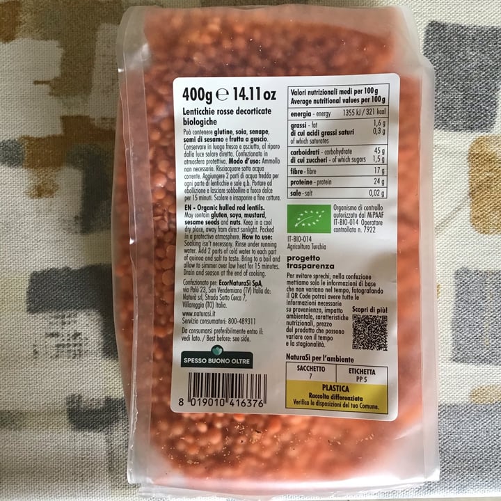 review photo of Natura Sì Lenticchie rosse decorticate shared by @mari07 on 17 Jun 2022 - review