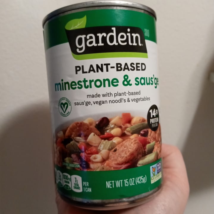 review photo of Gardein Minestrone & Saus’ge Soup shared by @chipsicecream on 08 Mar 2021 - review