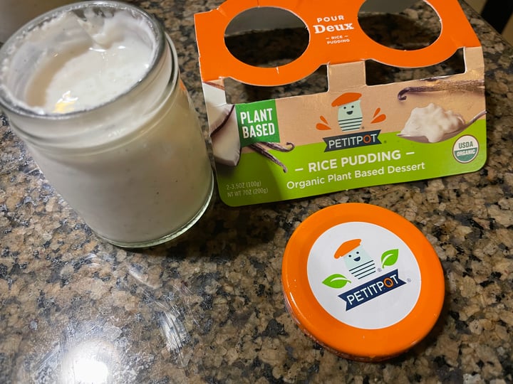 photo of Petit Pot rice pudding organic plant based dessert shared by @karenasp on  29 May 2022 - review