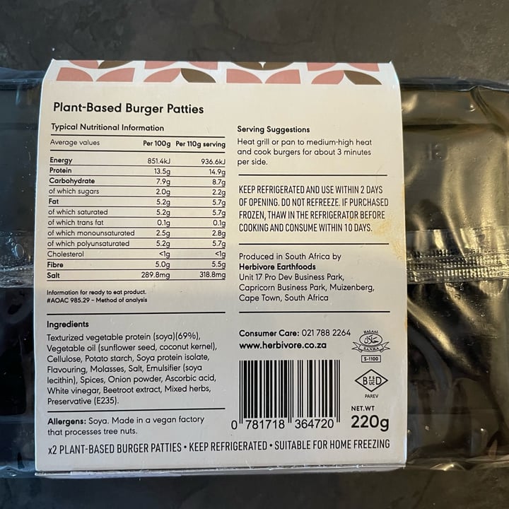 review photo of Herbivore Plant-Based Burger Patties shared by @eugenevdw89 on 26 Apr 2022 - review