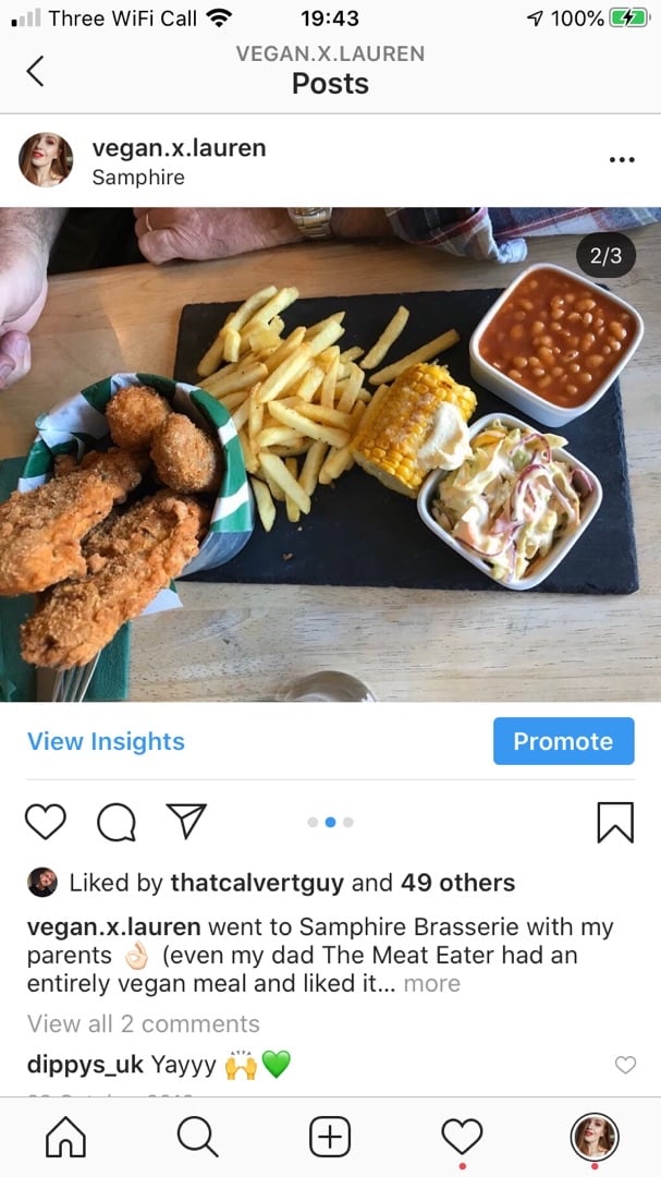 photo of Samphire Brasserie Cruelty Free Cooking Bucket For Two shared by @laurenmitchell on  27 Jan 2020 - review