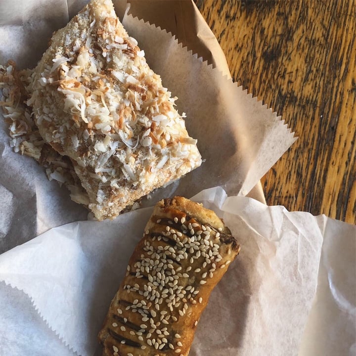 photo of Newtown Matbucha Hummus Plate; Halva Roll; Coconut Cake shared by @camillet13 on  01 Apr 2020 - review