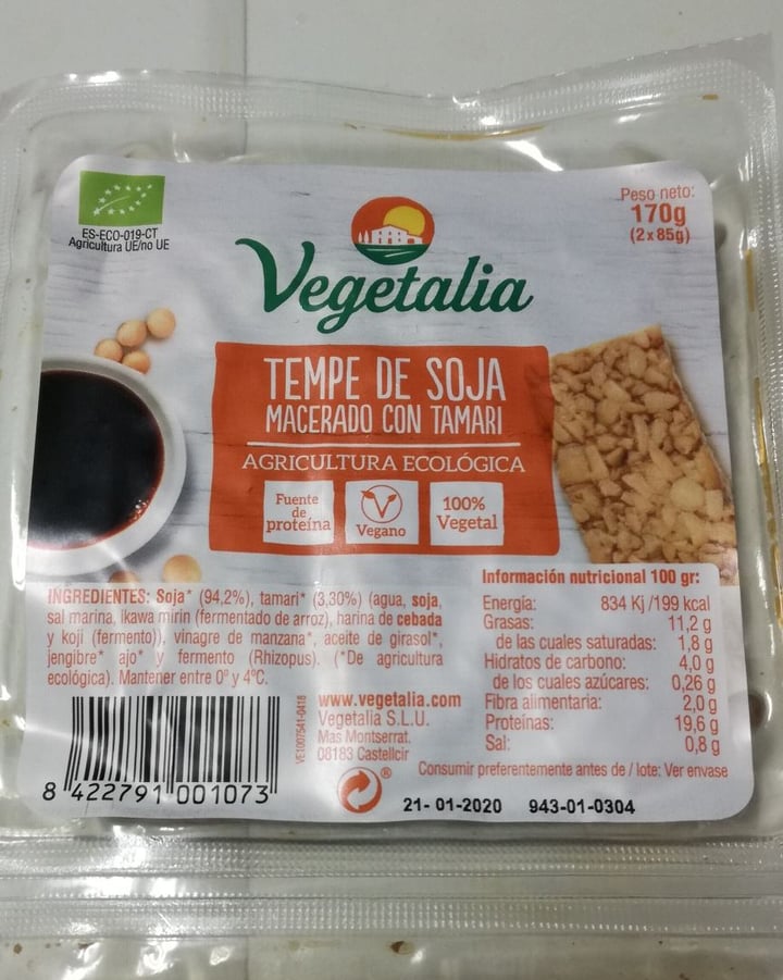 photo of Vegetalia Tempe de soja macerado con tamari shared by @vegan-vegan on  29 Nov 2019 - review