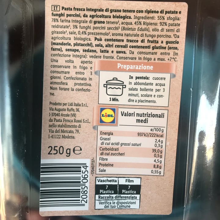 photo of Lidl Tortelloni Ripieni Di Patate E Funghi Porcini shared by @angpic on  25 Oct 2022 - review