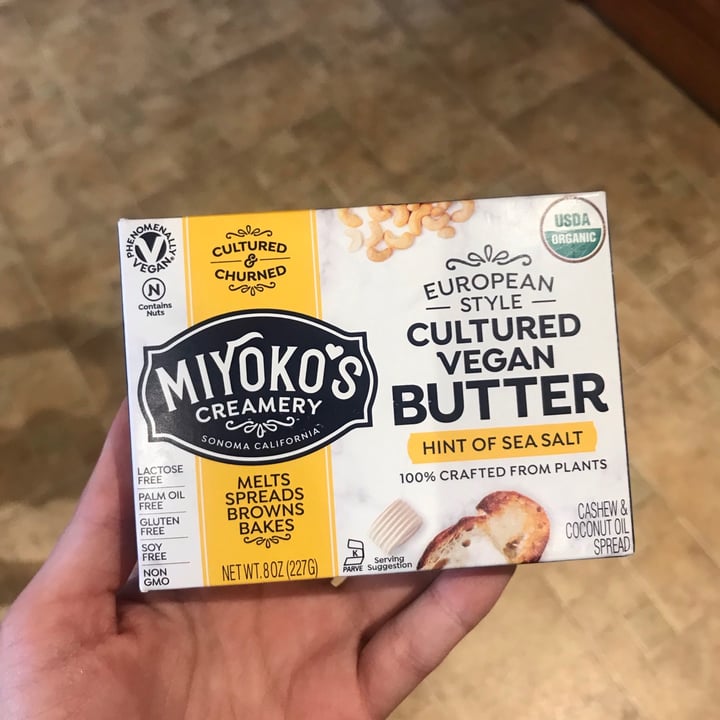 photo of Miyoko's Creamery European Style Cultured Vegan Butter Hint of Sea Salt shared by @abbymartin on  25 Dec 2020 - review