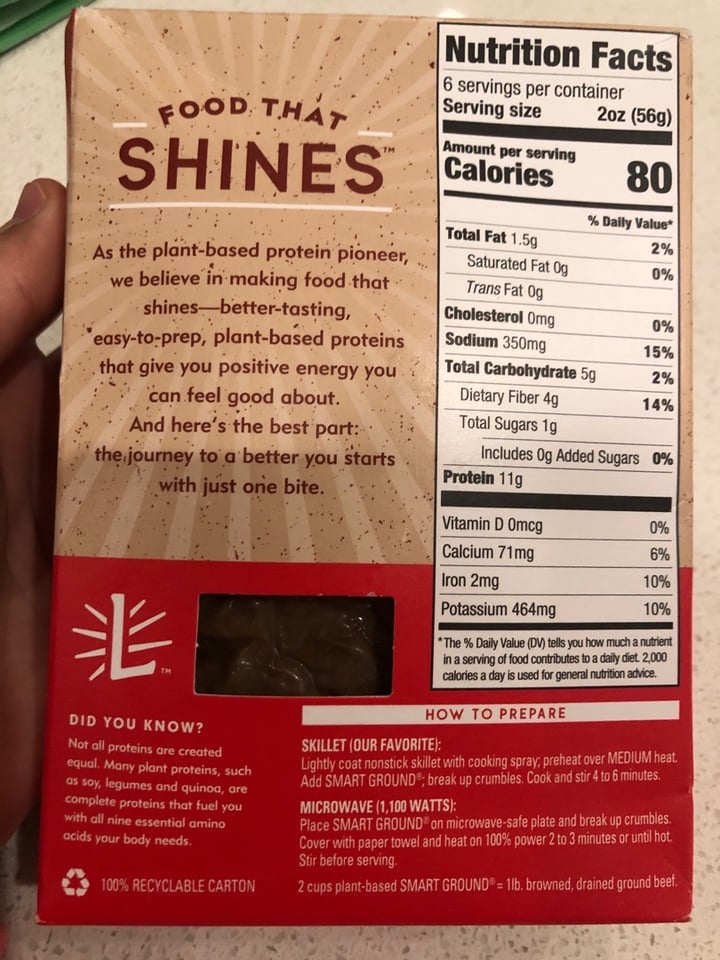 photo of Lightlife Smart Grounds Plant Based Crumbles Original shared by @dcaversaschi on  16 Jan 2020 - review