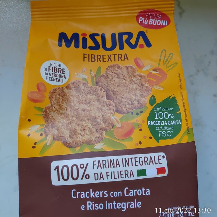 photo of Misura Crackers Con Carota E Riso Integrale shared by @eriros72 on  16 Jun 2022 - review