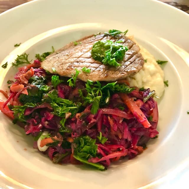 Foto del piatto “Grilled portobello mushroom steak”