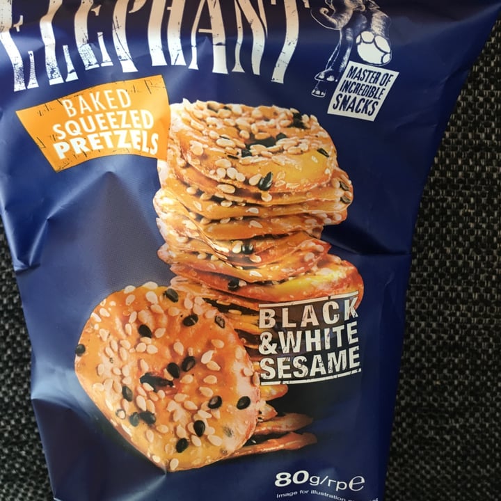photo of Elephant Pretzels with black and white sesame shared by @gillhibbitt on  03 Jul 2022 - review