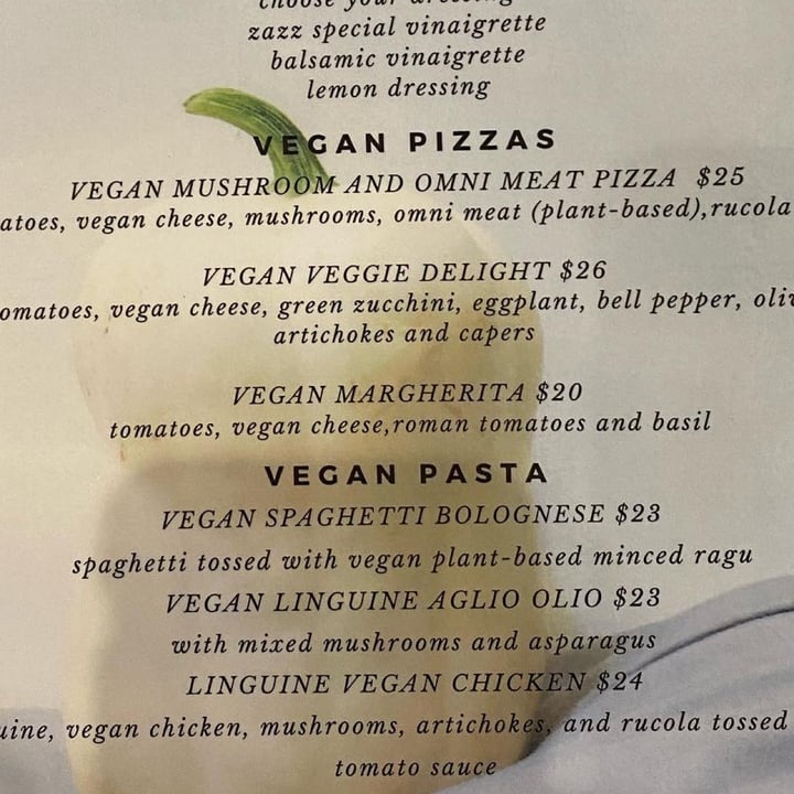 photo of ZAZZ Pizza Vegan Linguine Aglio Olio shared by @biapol on  23 Oct 2021 - review