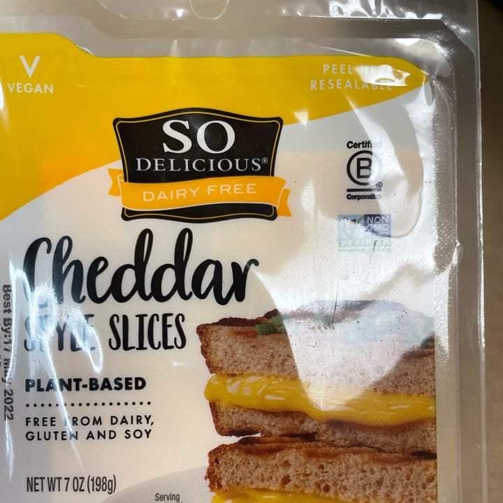 photo of So Delicious Dairy Free Cheddar Style Slices shared by @angelaaraujo on  07 Jun 2022 - review