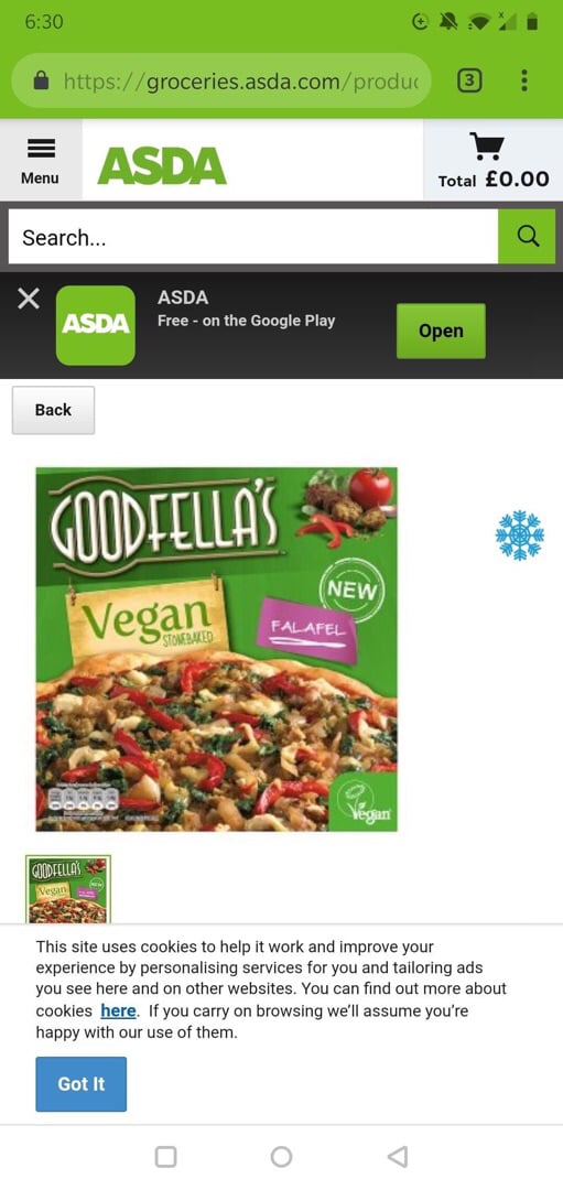 review photo of Goodfella's Good Fellas Vegan Falafel Pizza shared by @farrahwebster on 09 Apr 2019 - review