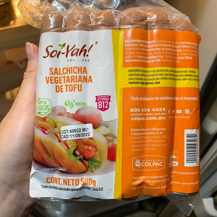 photo of Soi-yah! Proteina Vegetal Estilo Salchicha Con Tofu shared by @juules on  06 May 2022 - review