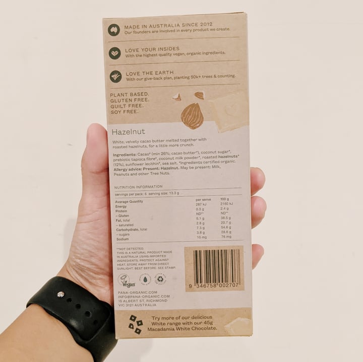 review photo of Pana Organic Hazelnut White Chocolate shared by @mon19 on 16 Nov 2020 - review