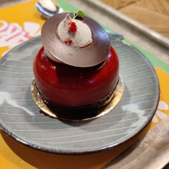 review photo of MR CAKE Tortino Con Mousse Al Lampone E Biscotto Al Cacao shared by @vegangio on 23 Aug 2022 - review