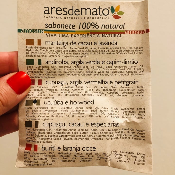 photo of aresdemato Sabonete Ucuúba e Ho wood shared by @amapaula on  16 Aug 2022 - review