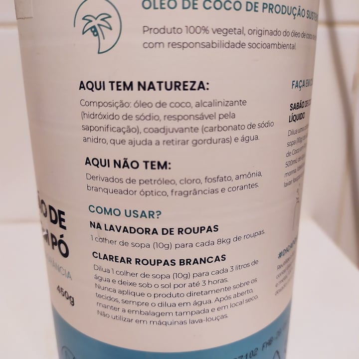 photo of Positiv.a Sabão De Coco Em Pó shared by @cmiethke on  08 May 2022 - review