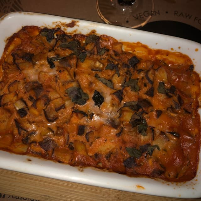 菜肴“Lasanha De Palmito E cogumelos”的照片