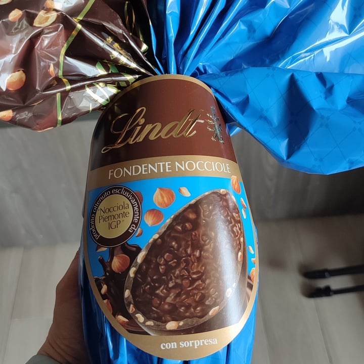 photo of Lindt Uovo Di Pasqua Al Cioccolato Fondente Con Nocciole shared by @vegellik on  07 Apr 2022 - review