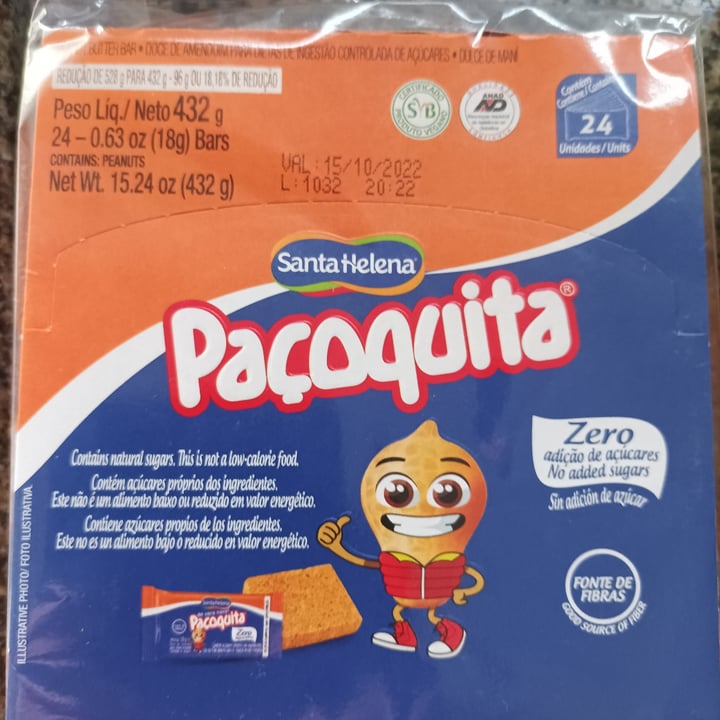 review photo of Santa Helena Paçoquita Zero Açúcar shared by @glaucer on 03 May 2022 - review