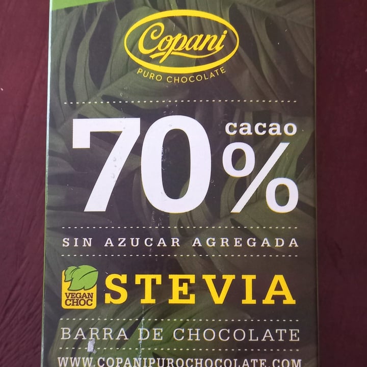 photo of Copani Barra de chocolate 70% cacao endulzada con stevia shared by @aphrodytemoon on  08 Oct 2022 - review