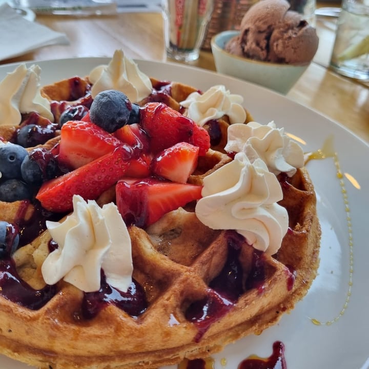 review photo of Kaylee's Eatery Berry and cream Waffle shared by @ustrauss on 20 Nov 2022 - review