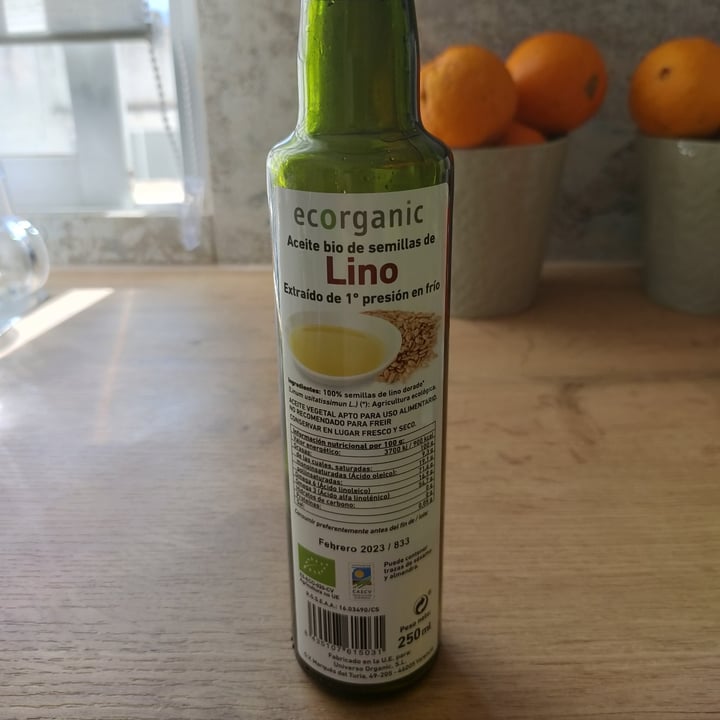 photo of Ecorganic Aceite de lino shared by @saravegana on  01 Jul 2021 - review