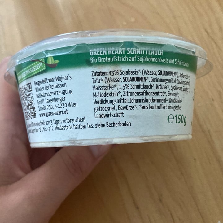 review photo of Green Heart Bio-Frischecreme Schnittlauch shared by @tinepepino on 23 Aug 2021 - review