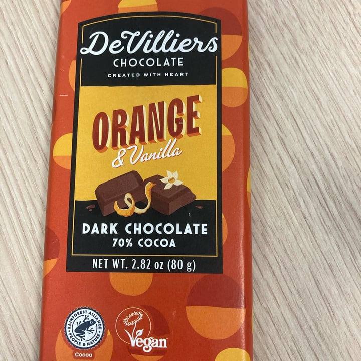 photo of De Villiers Chocolate Orange & Vanilla Dark Chocolate Bar shared by @ctfloof on  28 Oct 2022 - review