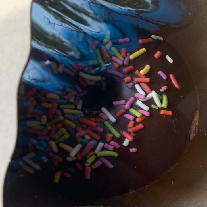 photo of Rainbow Bakery Chocolate Donut with Sprinkles shared by @uplandspeaksanctuary on  29 May 2022 - review