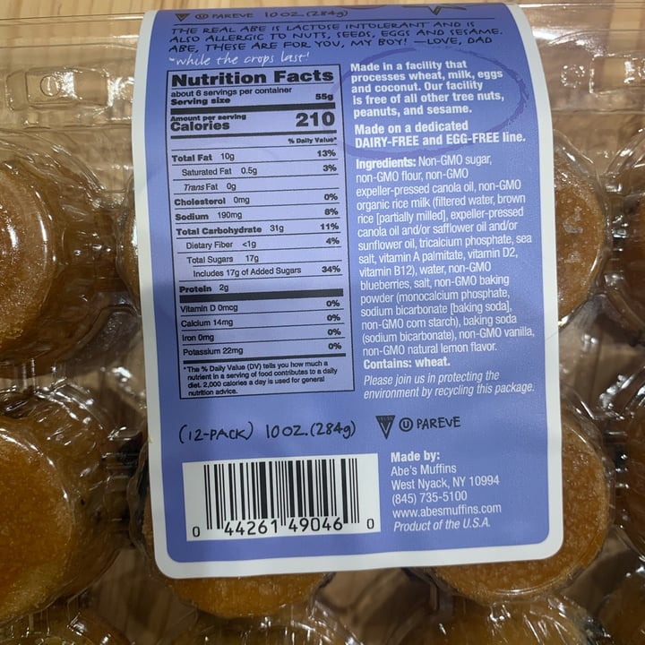 review photo of Abe's Vegan Muffins Wild Blueberry Muffin shared by @lychee on 27 Dec 2021 - review