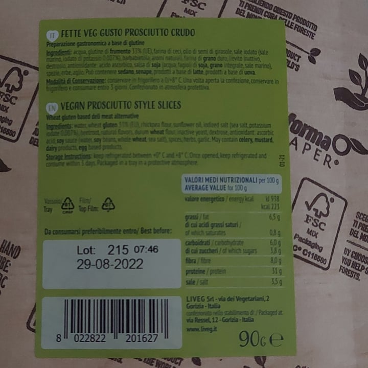 review photo of Viveg Prosciutto crudo shared by @letizia1 on 15 Jul 2022 - review
