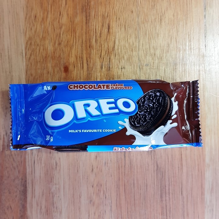 review photo of Mondelēz International Chocolate creme flavoured oreo shared by @pretoriavegan on 31 May 2022 - review