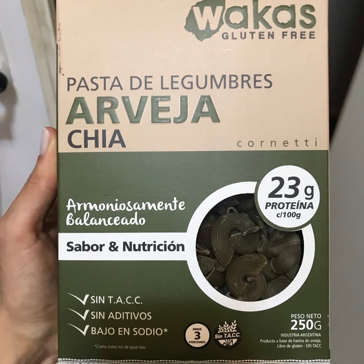 photo of Wakas Pasta de Legumbres Arvejas y Chia shared by @esteficasotti on  22 Oct 2020 - review