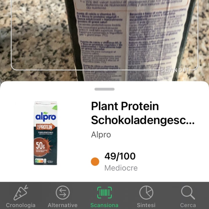 photo of Alpro Alpro 50 protein chocolate shared by @psicopompo on  09 Sep 2022 - review