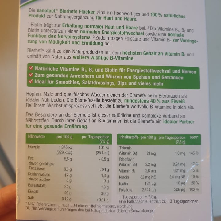 review photo of Sanotact Bierhefe Flocken shared by @taroony on 01 Feb 2022 - review