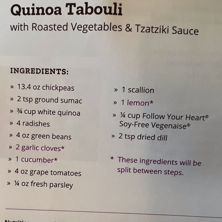 review photo of Purple Carrot Quinoa Tabouli shared by @archiethepig on 29 May 2022 - review