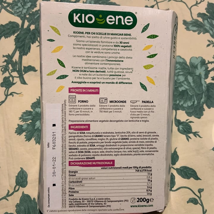 photo of Kioene Polpette lenticchie e miglio shared by @josettep on  21 Mar 2022 - review