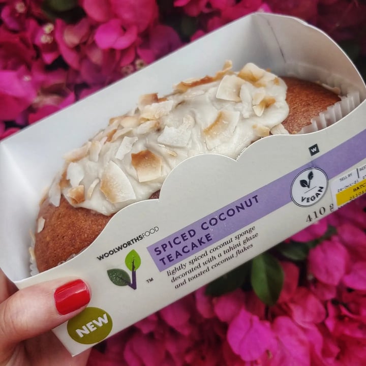 photo of Woolworths Food Spiced coconut teacake shared by @veganonthesavannah on  12 Dec 2021 - review