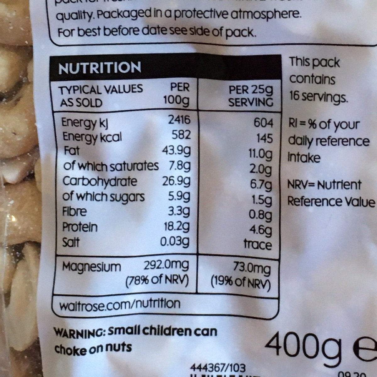 Waitrose Cashew nuts Reviews abillion