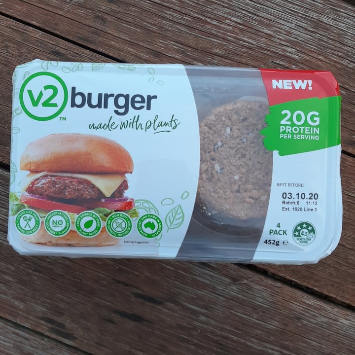 photo of V2 Food Plant-based burger shared by @monniemonster on  28 Sep 2020 - review