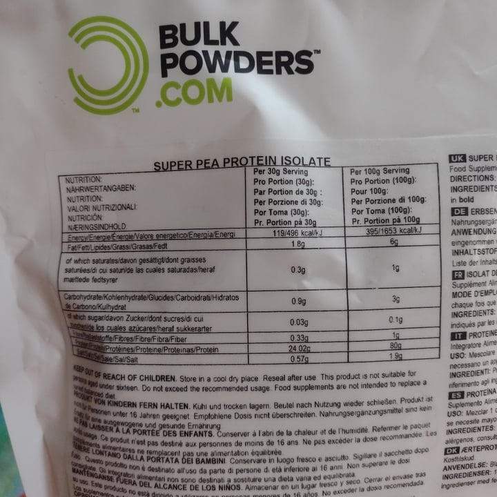 Bulk powders Pea protein isolate Review abillion